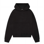 HEAVYWEIGHT CROPPED BLACK HOODIE