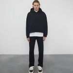 HEAVYWEIGHT CROPPED BLACK HOODIE