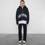HEAVYWEIGHT LOGO ZIP BLACK HOODIE