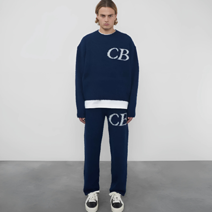 Cb Logo Knit Blue Pants