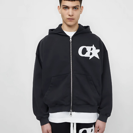 CB STAR ZIPPED Black HOODIE