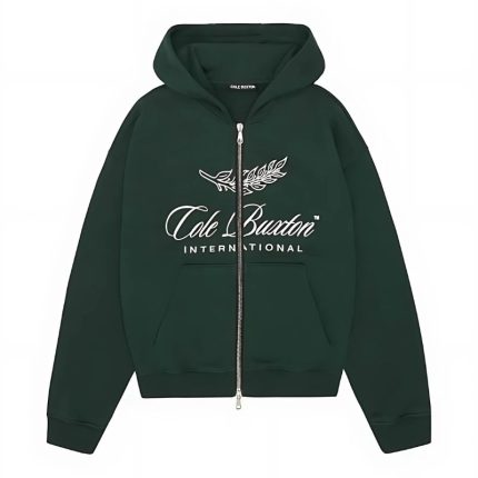 INTERNATIONAL ZIPPED GREEN HOODIE